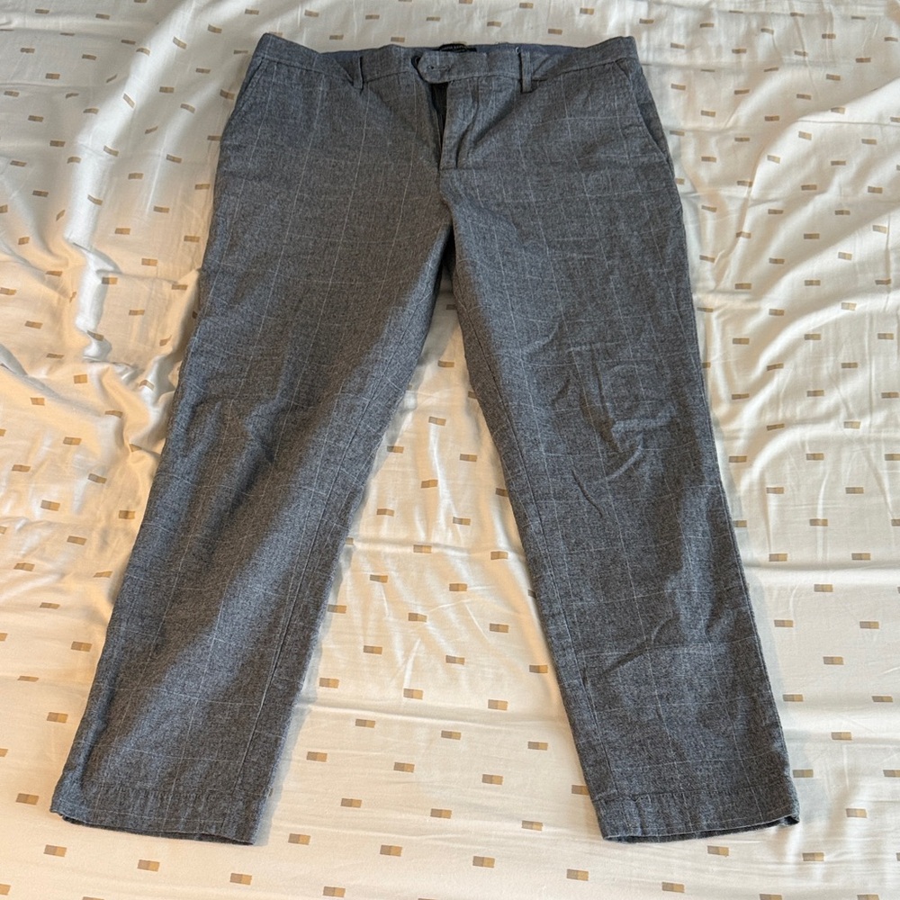 Banana Republic Gray Windowpane Dress Pants